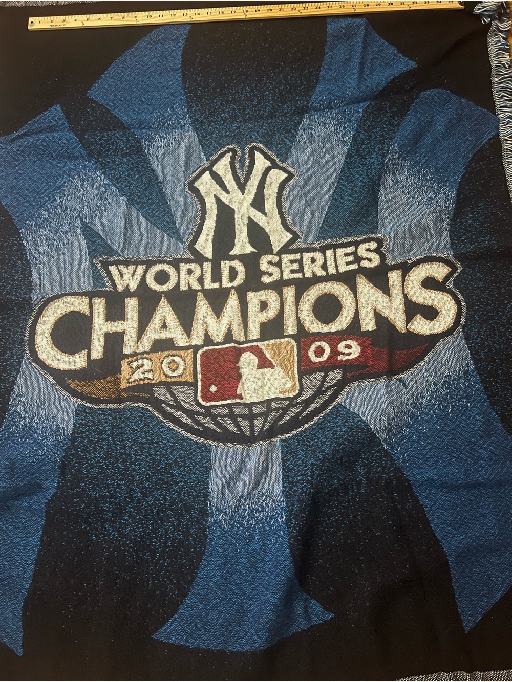 New York Yankees 2009 World Series Champions Blue Throw Blanket